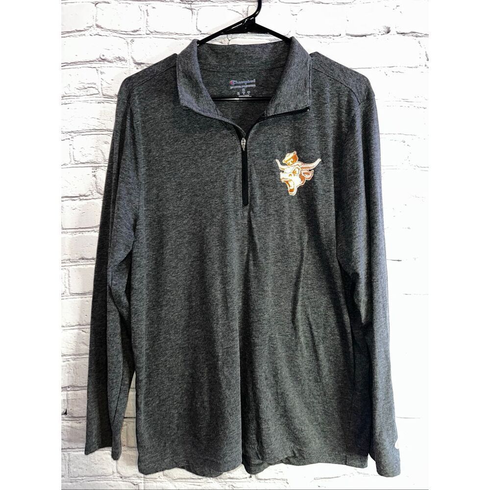 Champion Texas Longhorns Quarter Zip Pullover Men’s Medium Gray College Vault